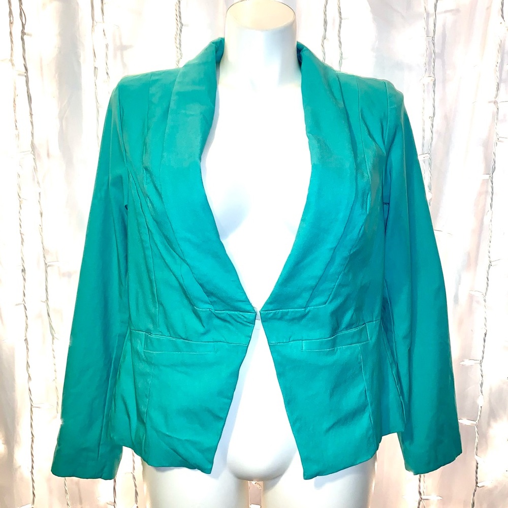 TORRID ⭐️ Mint Green Cut Away Stretch Blazer - Picture 2 of 9